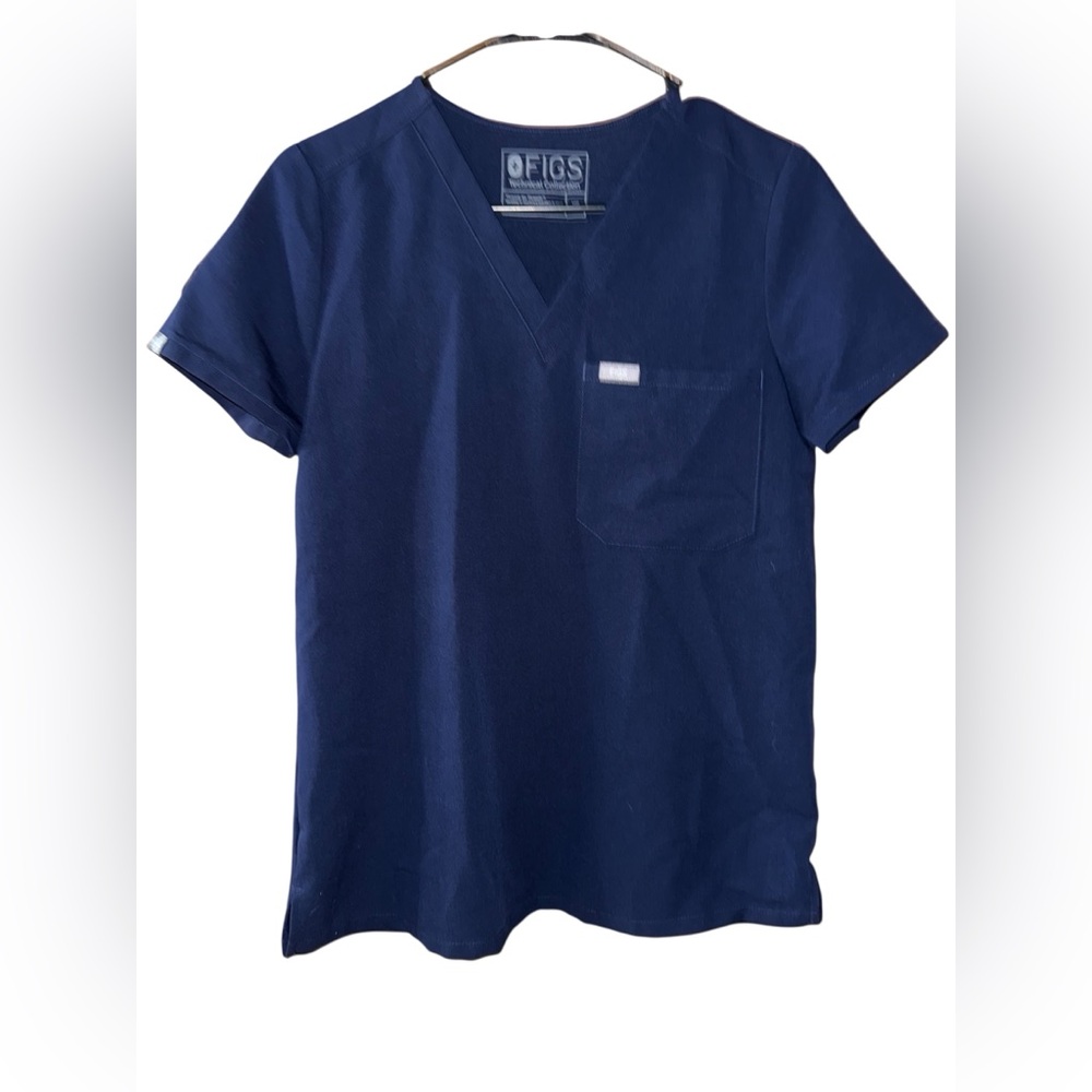 Figs Technical Collection Catarina One-Pocket Scrub Top Sz XS Navy Blue